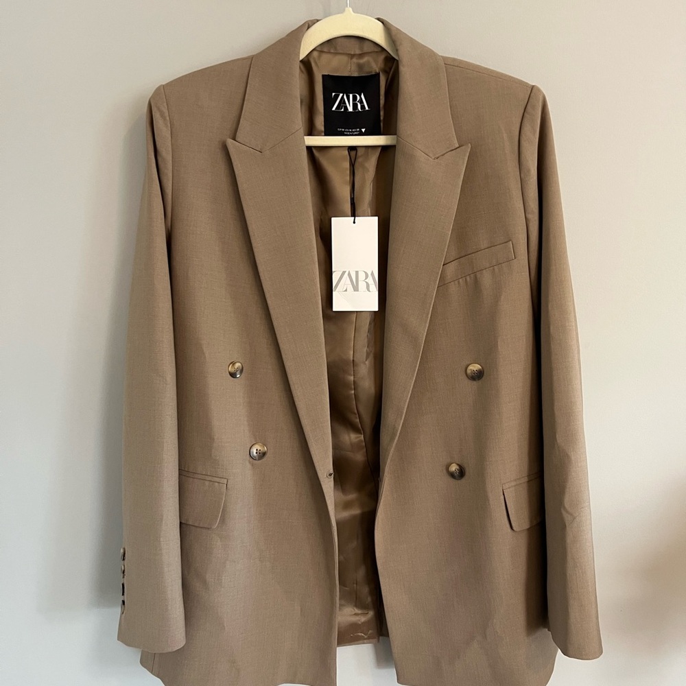 Zara Beige Tailored Blazer